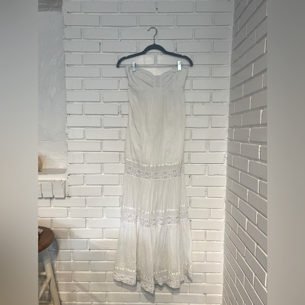 White Strapless Maxi Dress